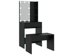Dressing Table Set With Led, Dressing Table Sets With Leds Vidaxl Preto Madeira Processada (60 X 40 X 140 Cm)