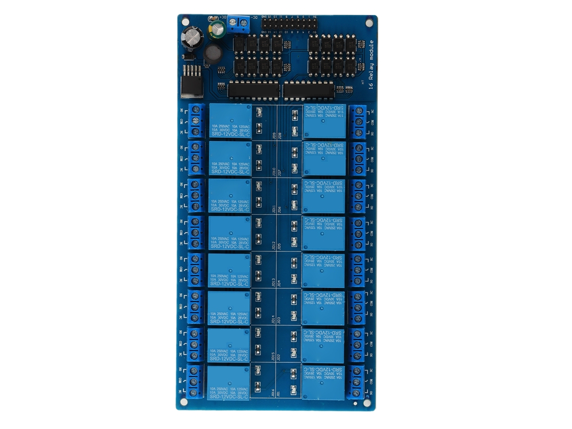 Módulo De Relé De 16 Canais Com Gatilho De Baixo Nível 12v Para Arm/avr Pic Plc