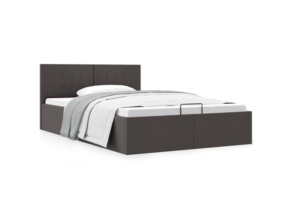 Bed Frame, Bed Frames Vidaxl Cinzeto Tecido (120 X 200 Cm)