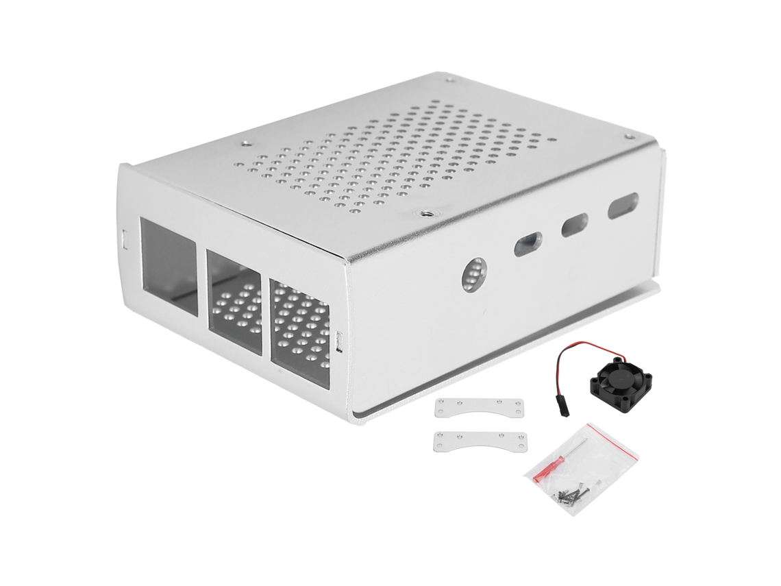 Caja Protectora para Raspberry Pi 4, Estuche de Alumínio com Ventilador de Resfriamento S/MARCA