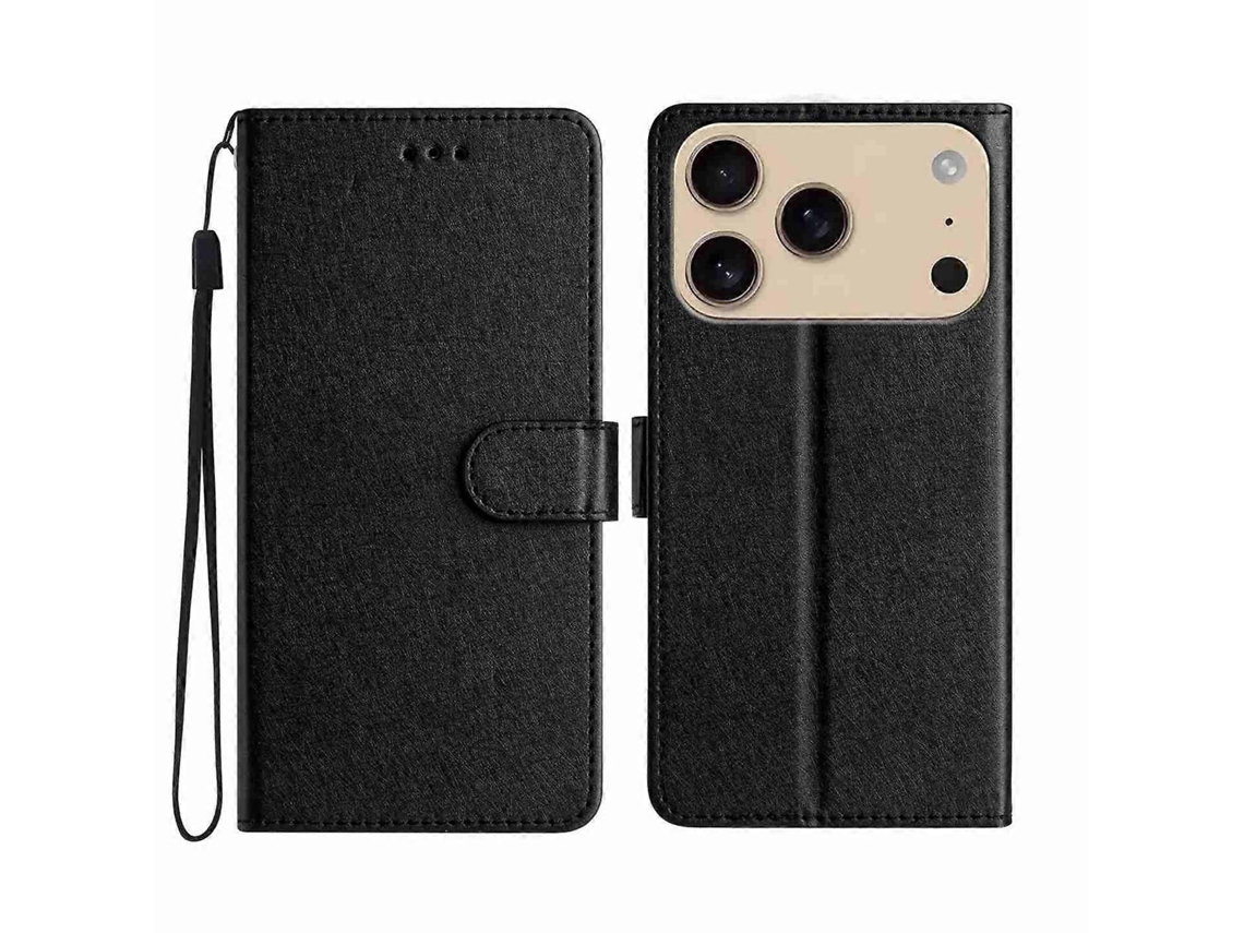 Capa De Celular De Couro Com Textura De Seda Horizontal