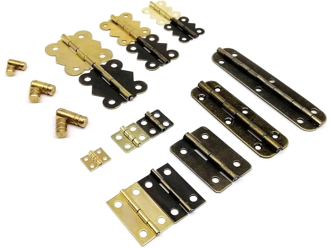 Dobradiça Plana Longa Pequena Com Parafuso, 12 Peças A 5x19mm Dourada