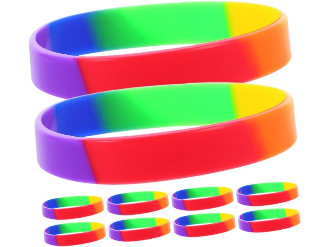 Kallory Conjunto De 42-pulseiras Decorativas Para Festas Do Orgulho Lgbtqia+ Pulseiras Silicone Arco Íris Celebrações