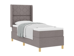 Cama Box com Colchão Cinzento Acastanhado Tecido MAISON EXCLUSIVE (80x200 cm)