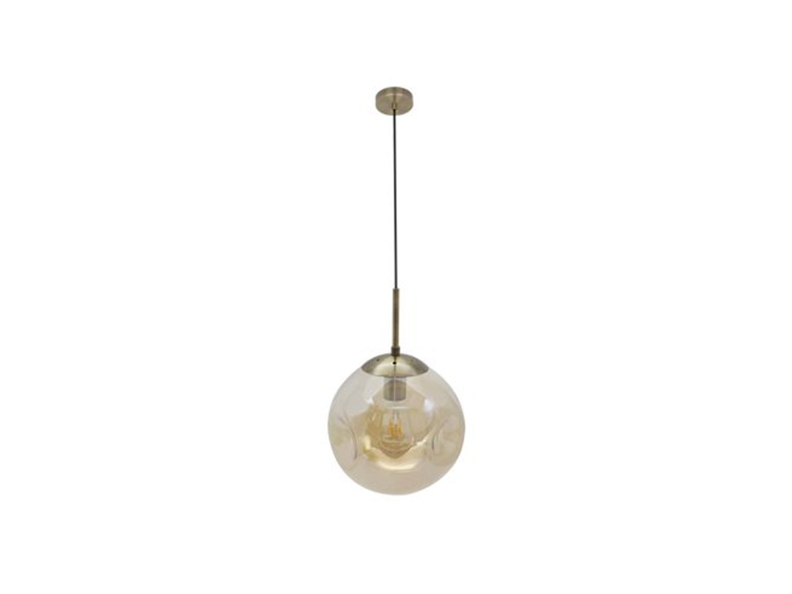 Pinap Pingente 1xe27 Couro/âmbar Regx25x25 Cm Fabrilamp