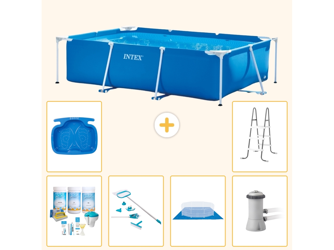 Intex Piscina Com Estrutura Retangular - 300x200x75 Cm - 7-peças S20842