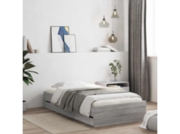 Vidaxl Estrutura De Cama Com Armazenamento Com Gaveta Cinzento Cimento