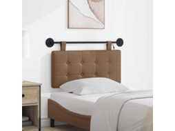 Vidaxl Cabeceira Suspensa Com Luz Led Cappuccino Couro Sintético