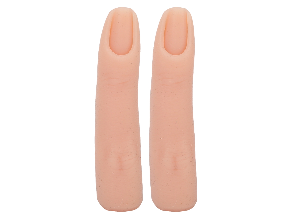 Modelo De Dedo De Silicone Flexível Para Treinamento De Unhas, Tatuagem E Acupuntura Prática 2 Peças Cor Clara