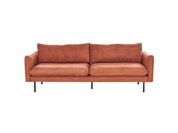 Conjunto De Sala De Estar Con Otomana Beliani Vinterbro De Chenilla Marrón 220x85x85