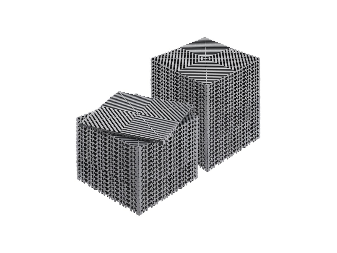 Conjunto De Ladrilhos Drenantes 31x31cm Para Garagem Ou Oficina Tekmaquinas