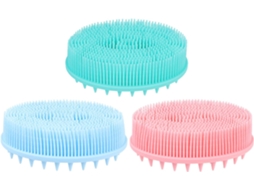 Conjunto De 3 Escovas Banho Silicone Lifkome Para Meninos E Meninas, Rosa, Azul E Verde, Escova De Massagem Macia Para
