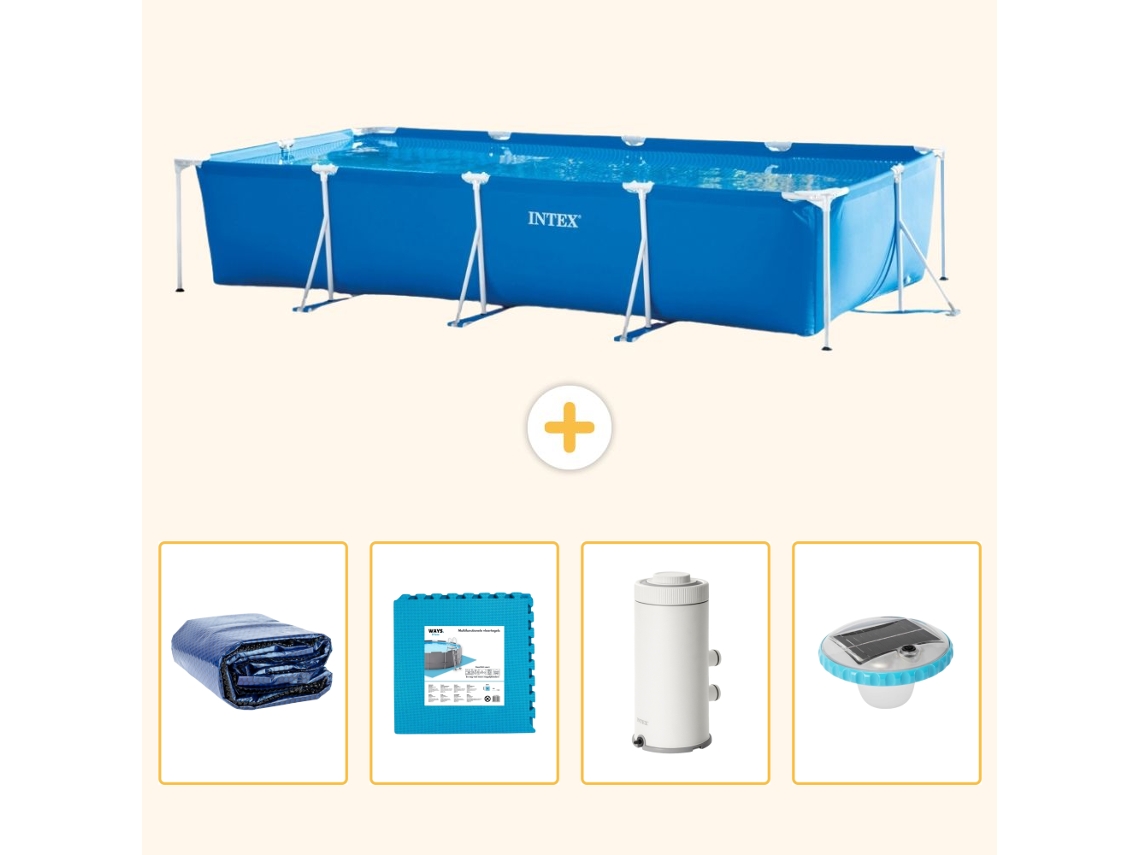 Intex Piscina Com Estrutura Retangular - 450x220x84 Cm - 5-peças S152