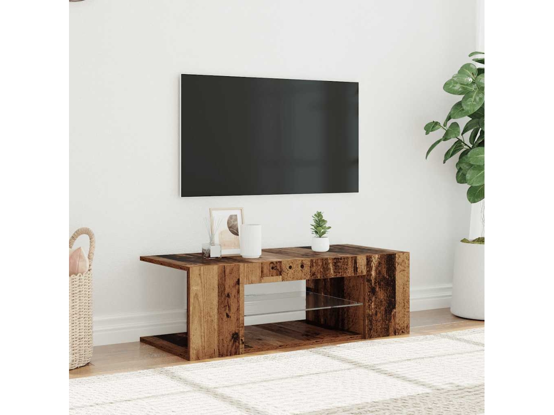 Vidaxl Móvel de Tv com Luzes Led Derivados de Madeira Madeira Velha