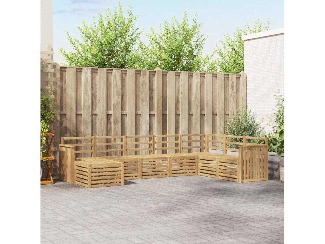 Vidaxl Conjunto De Sofás Para Exterior 8 Pcs Branco