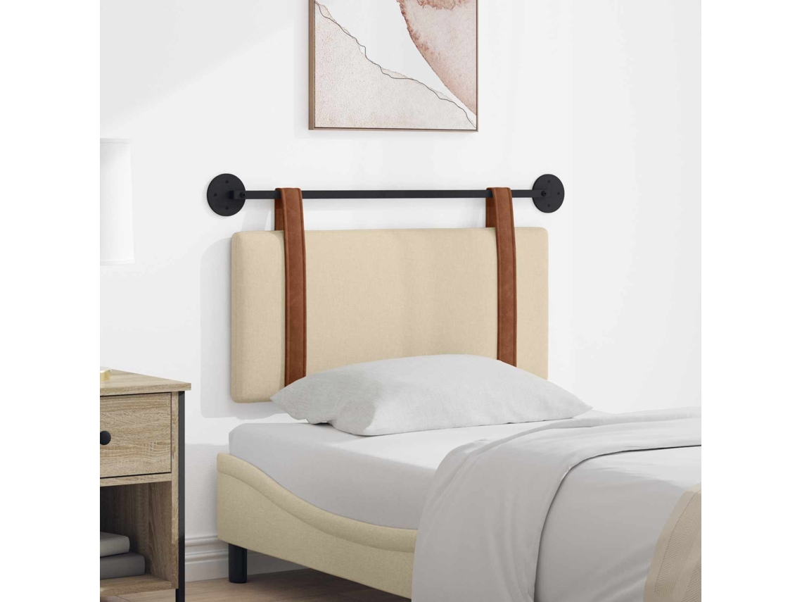 Vidaxl Cabeceira Suspensa Creme Pu Antigo