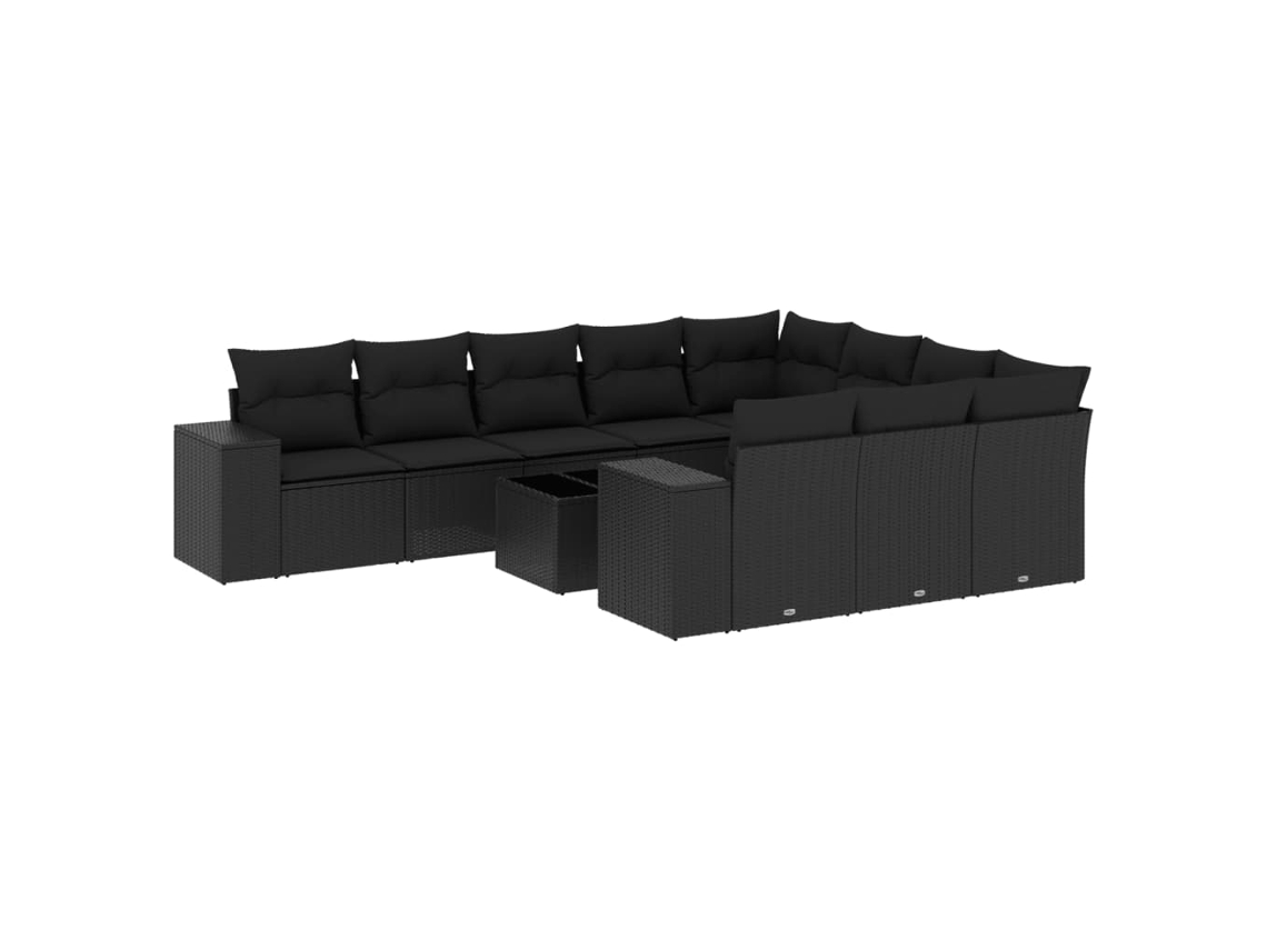 Garden Sofa Set, Garden Sofa Sets Vidaxl Preto Rattan / Vime (n/a)