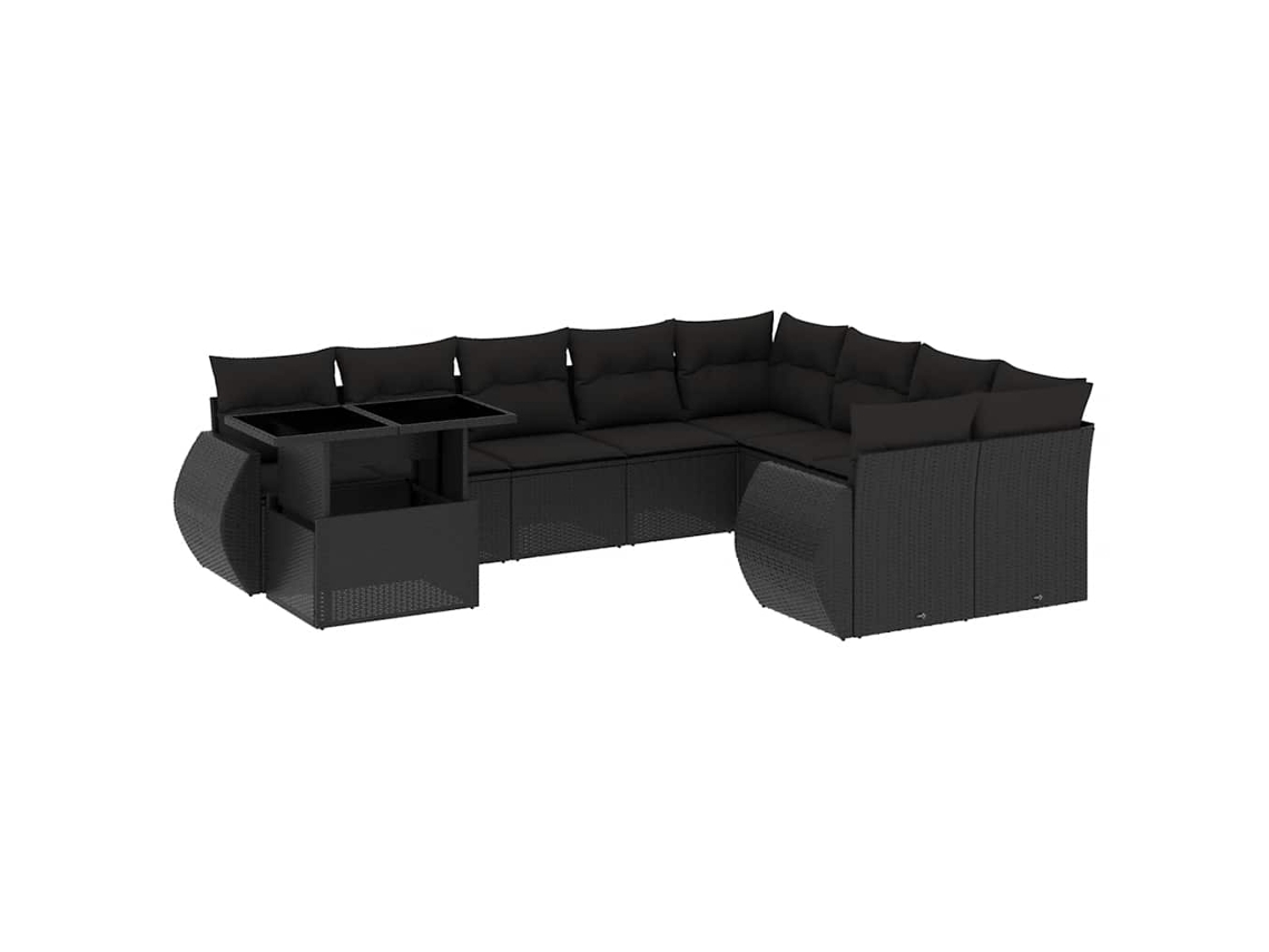 Garden Sofa Set, Garden Sofa Sets Vidaxl Preto Rattan / Vime (n/a)