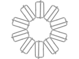 Conjunto De 20 Fivelas De Pino Ajustáveis De 32 Mm Na Cor Prata.