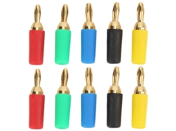 Yuru 2set Plugas Banana 2.5mm Latão Dourado 5 Cores 10a Conector Elétrico Parafusado Soldado