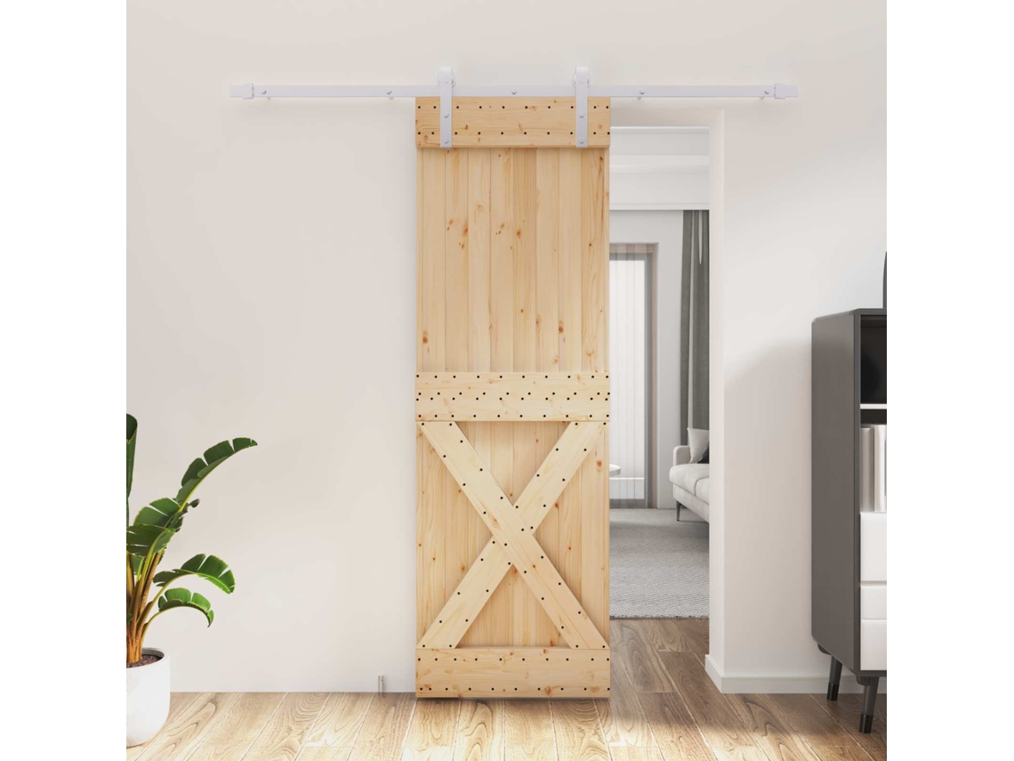 Vidaxl Porta Deslizante Natural E Branco 70 X 210 Cm