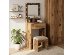 Vidaxl Mesa De Vestir Com Prateleira Madeira Antiga 50 X 41 X 135 Cm