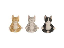 Figura Decorativa Home Esprit Multicolor Gatos (3 Unidades)