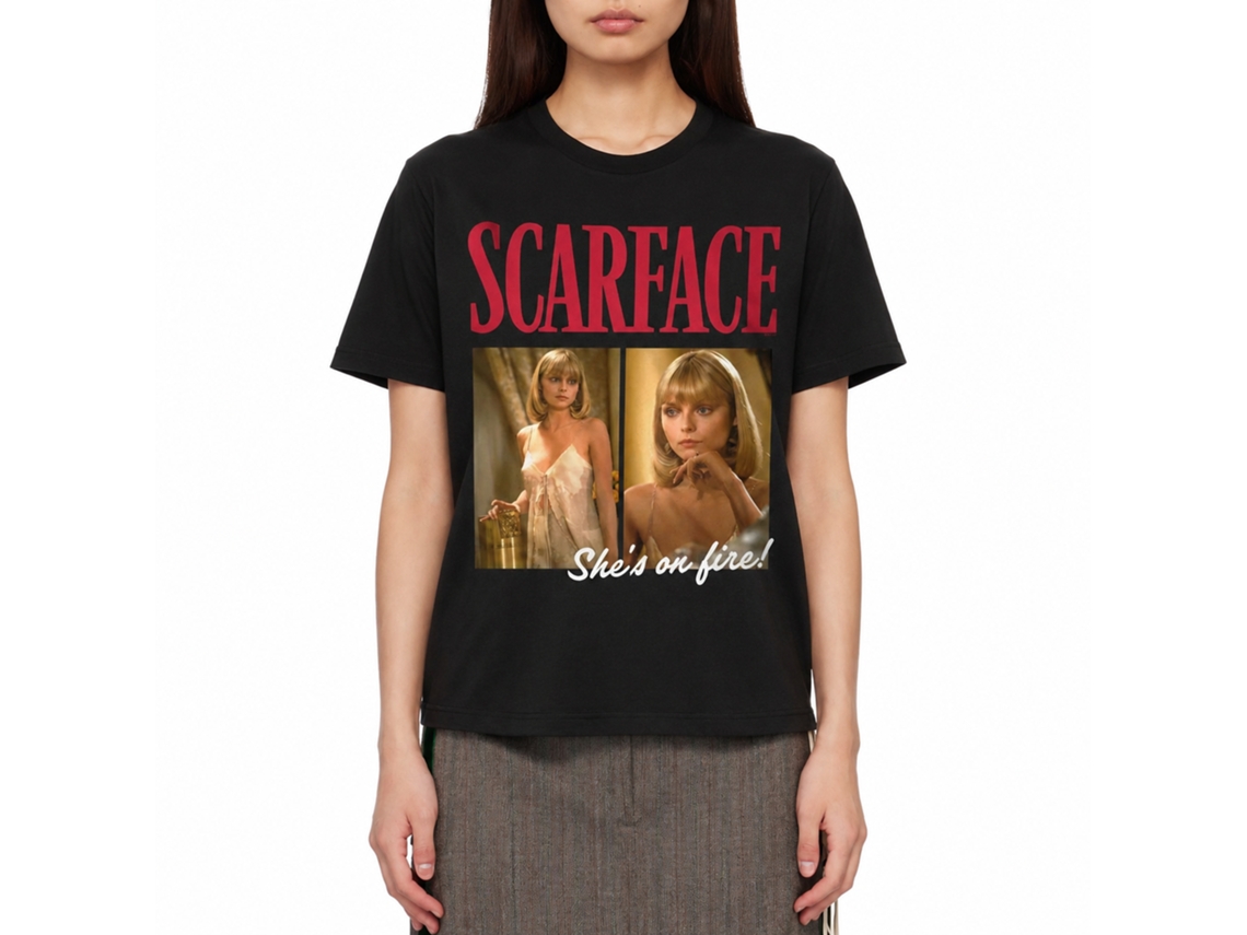 Rockinstone Scarface On Fire Graphic T-shirt Size:l