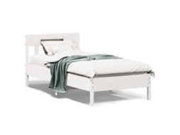Vidaxl Cama Sem Colchão 90x190 Cm Madeira De Pinho Maciça Branco