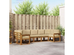 Vidaxl Conjunto De Sofás Para Exterior 7 Unid. Natural E Bege