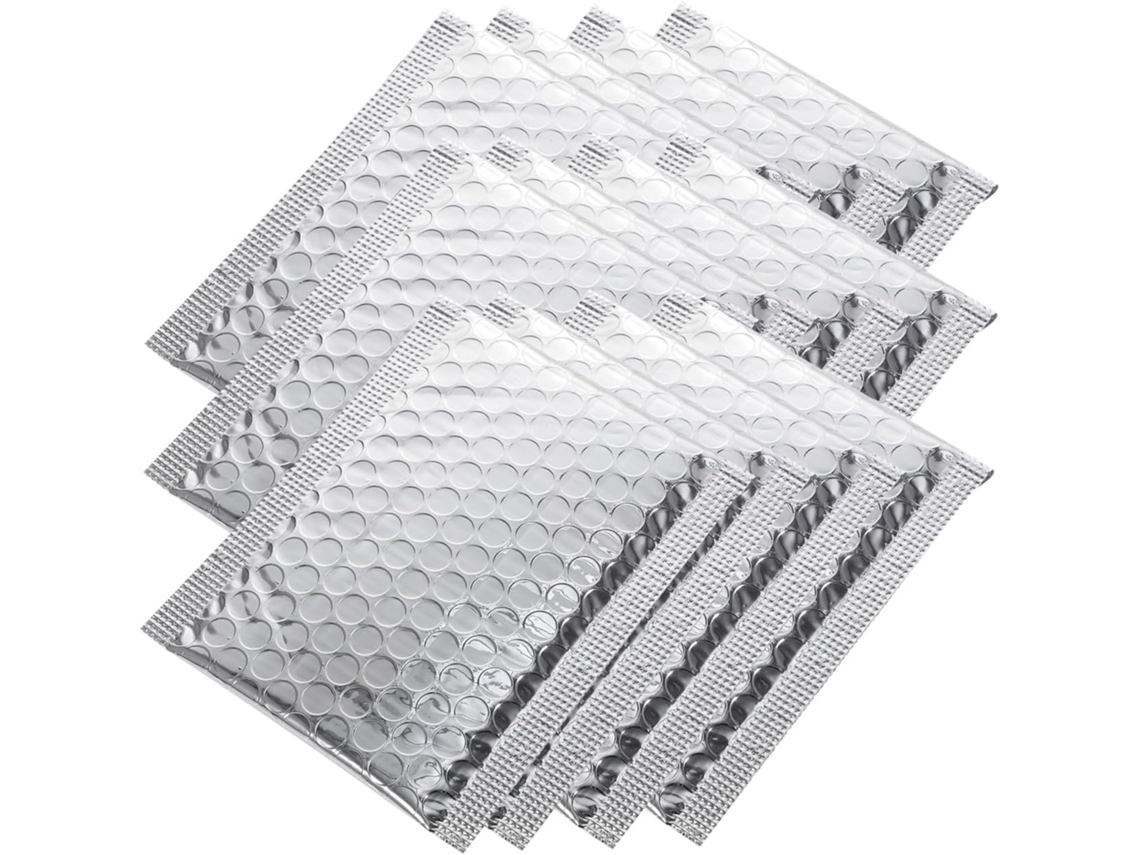 Pacote com 100 Envelopes Acolchoados Autoadesivos Prateados para Envios À Distância e Comércio Eletrônico. SFUSHOS
