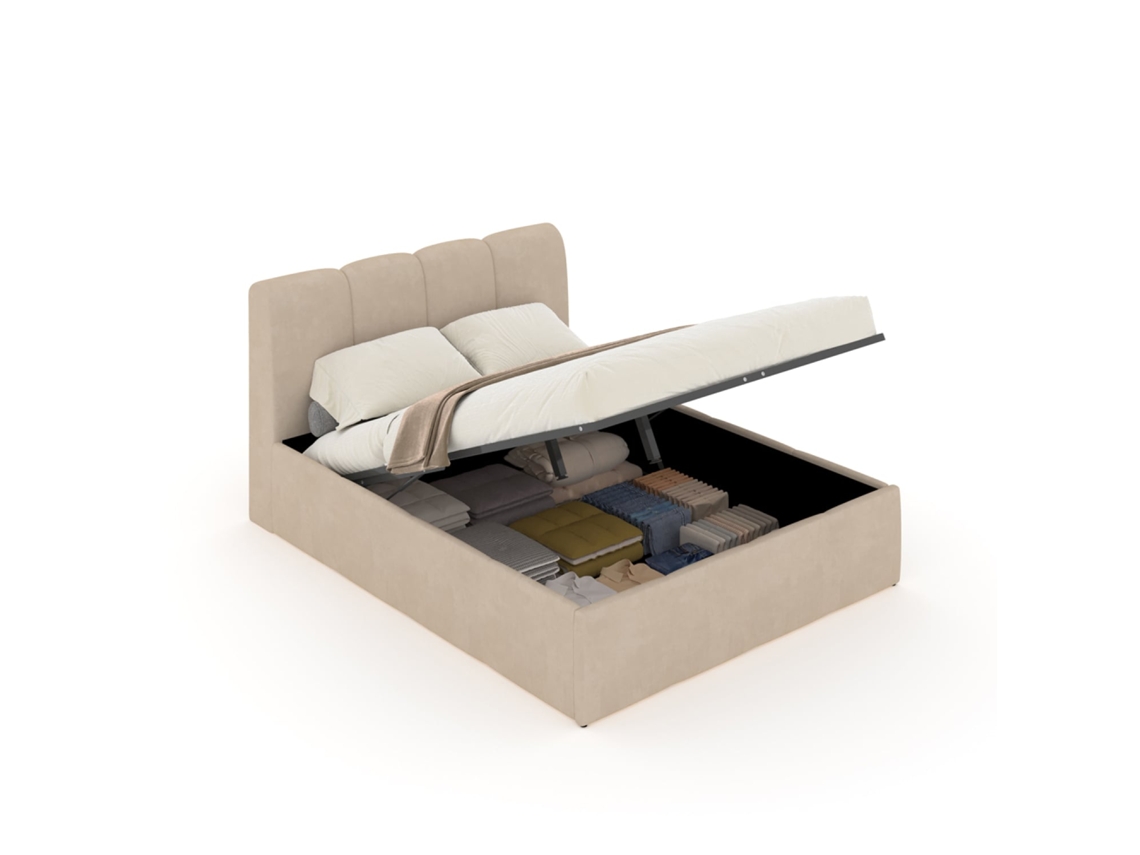 Baltimore Baú De Cama De Nuvem 140x190cm Veludo Bege
