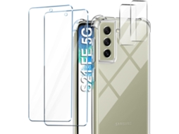 Conjunto de Lentes para Telefone Fe Câmera Airbag para Samsung Galaxy S21 HONGWE. Textura Macia Anti-Choque (2un)