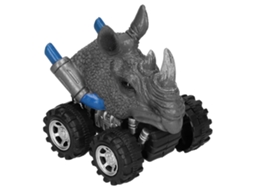 Carrinho de brinquedo retrátil em formato de rinoceronte da Mali Animal para crianças a partir de 2 anos.