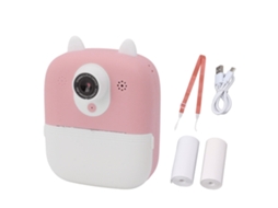 Câmera Instantânea Digital para Crianças 2.4 Polegadas Hd Lentes Duas Impressão Imediata Rosa