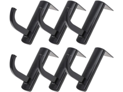 Suporte Portátil E Prático Para 6 Fones De Ouvido, Feito De Plástico Preto, Ideal Para Quartos E Escritórios