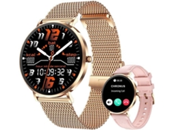 Smartwatch T8pro Amoled 1.32" De Aço Com Chamada Bluetooth Ouro Rosa