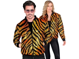 Bomber fashion listrado dourado com lantejoulas para adulto
