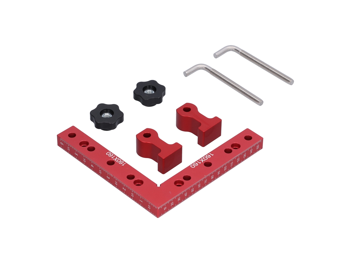 Yuru quadrado de carpintaria 90° em liga de alumínio com bloco fixo ajustável para CNC | S/MARCA