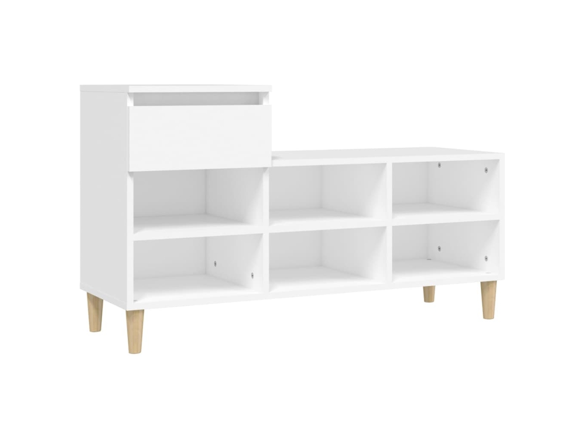 Conjunto 1 Armário De Sapatos Vidaxl Branco Derivados De Madeira (102 X 36 X 60 Cm)