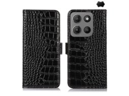 Capa De Celular Em Couro De Vaca Com Camada Superior De Crocodilo