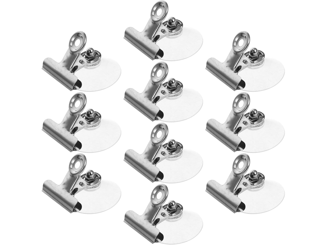 Clipes De Ventosa Metal 4, 1cm, Pacote Com 10 Unidades, Ventosas Para Geladeira E Janelas, Fixação Segura Para Anotações