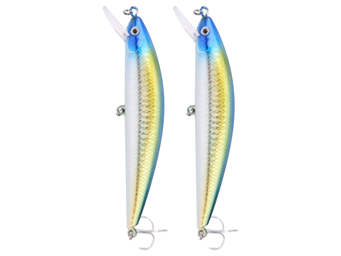 Lure (sinking Long Cast) Sinking Laser Minnow With Blood Groove Hook, Long Cast Tongue Minnow (sold In Pairs) Size 4