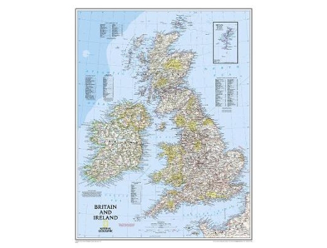 Livro britain and ireland flat map de national geographic maps (inglês)