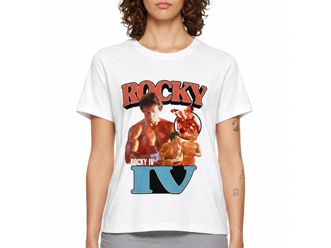 Rockinstone Rocky Movie Orangey White Adult T-shirt Size:xl