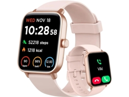 Relógio inteligente com chamada Bluetooth Alexa integrada Rastreador de fitness HD 1.8 Frequência cardíaca Spo2 Sono Rosa Bestvite