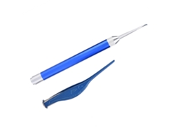 Primerox conjunto de Limpeza Ouvido com Luz Luminosa Aço Inoxidável Durável para Bebê Criança Azul