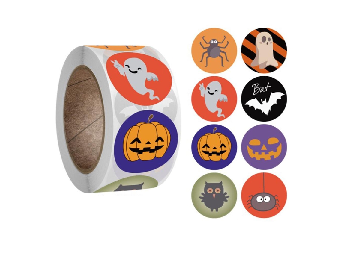 Etiquetas Auto adesivas de Halloween e Natal, 1 Rolo LAXISCREED