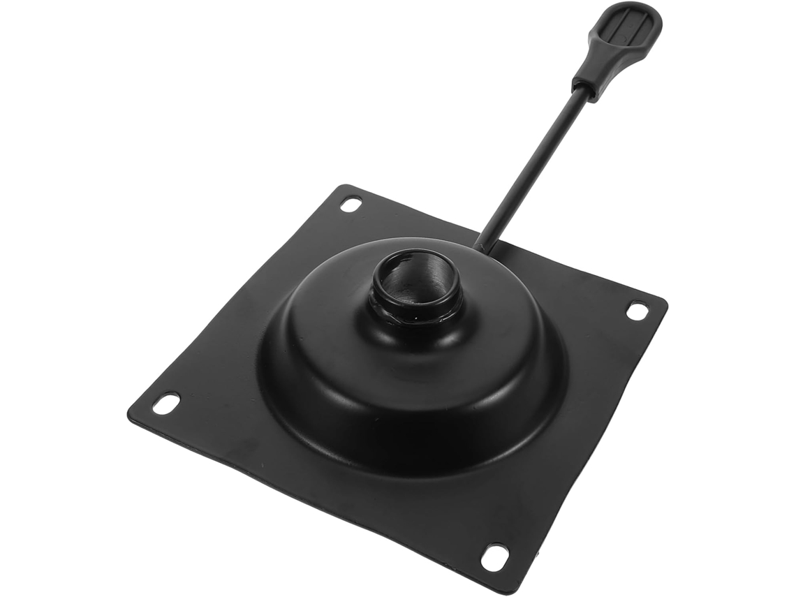 Placa de controle giratória em metal preto para cadeira de escritório