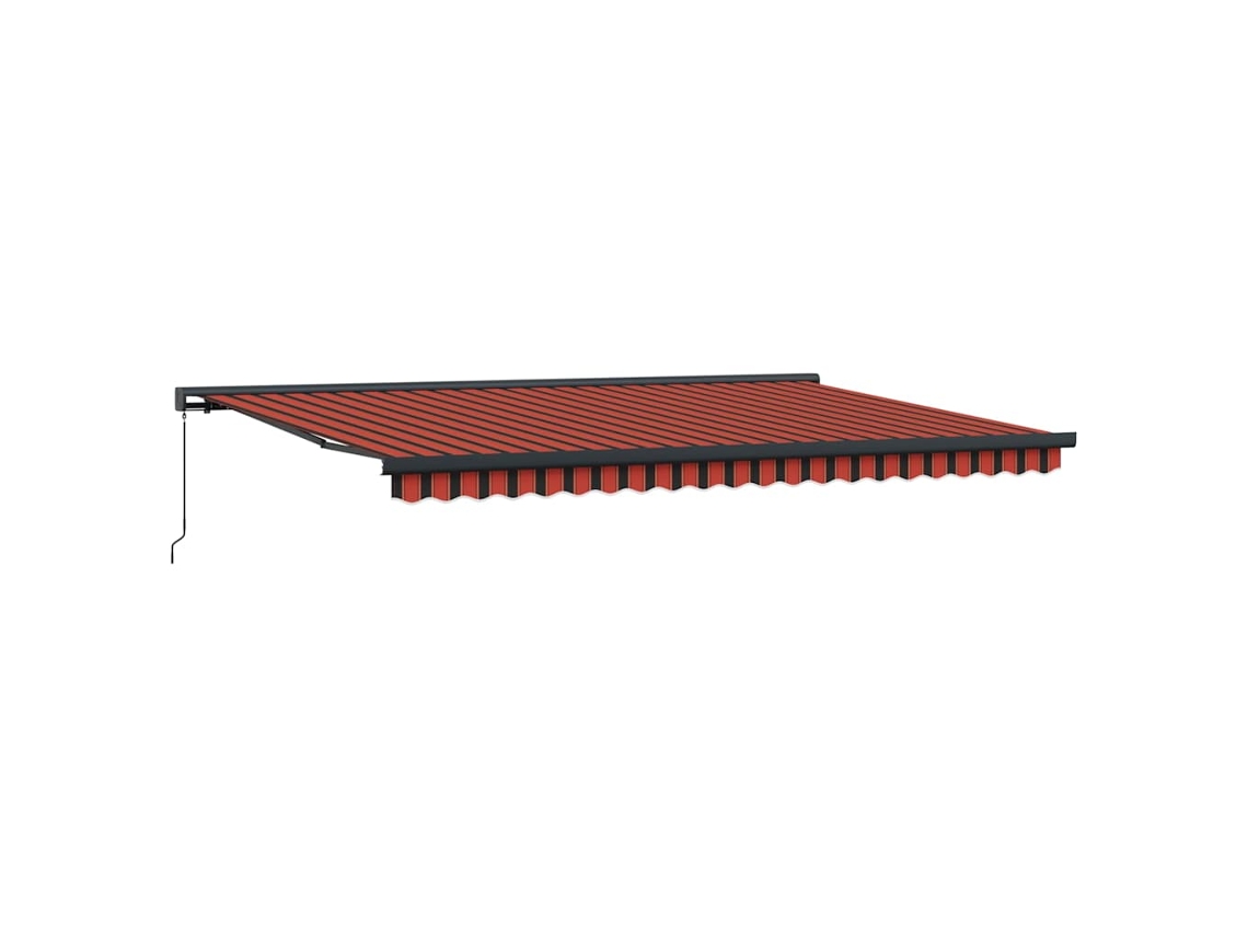 Conjunto 1 Toldo Retrátil Vidaxl Vermelho Lona (500 × 300 Cm)